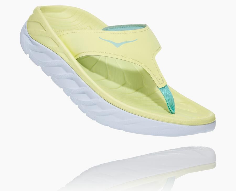 Hoka One One Ora Recovery Flip - Women Sandals - Yellow/White,Australia KXV-251984